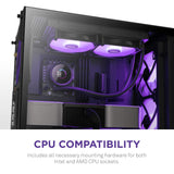 NZXT Kraken 240 RGB - Enfriador líquido AIO de CPU de 240 mm - Pantalla LCD cuadrada personalizable de 1.54 pulgadas para imágenes, métricas de rendimiento - Bomba de alto rendimiento - 2 ventiladores