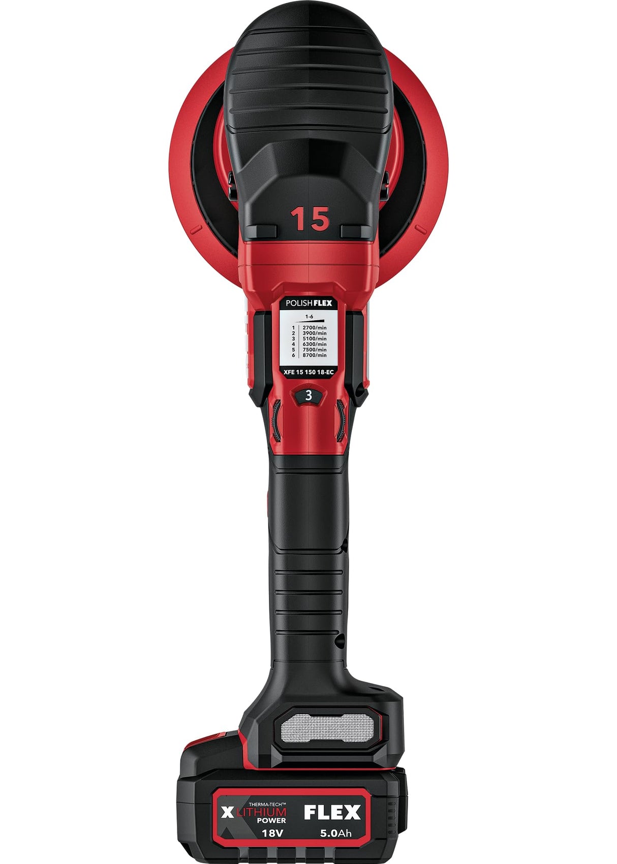 Flex 533021 - Pulidora excéntrica con batería (18 V, XCE 8, 150 y 18-EC, incluye interruptor de gas, fácil ajuste de velocidad, ergonómico)