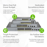 Zyxel 24-Port Gigabit PoE+ Switch | Smart Cloud Management | 375 Watt Power | 2 Combined Ports | Long Range [GS1350-26HP]