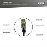 DIGITUS HDMI AOC Cable de fibra óptica híbrido - HDMI 2.0b - 20m - Ultra HD 4k/60Hz - canal Ethernet - HDR ARC HDCP 2.2 - compatible con TV/beamer/monitor - contactos chapados en oro - Negro