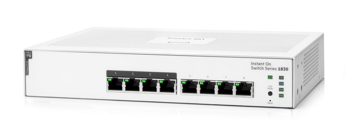 Switch HPE Networking Instant On 1830 8G 4p Classe 4 PoE da 65 W - Switch - Smart - 4 x 10/100/1000 + 4 x 10/100/1000 (PoE+) - gestito