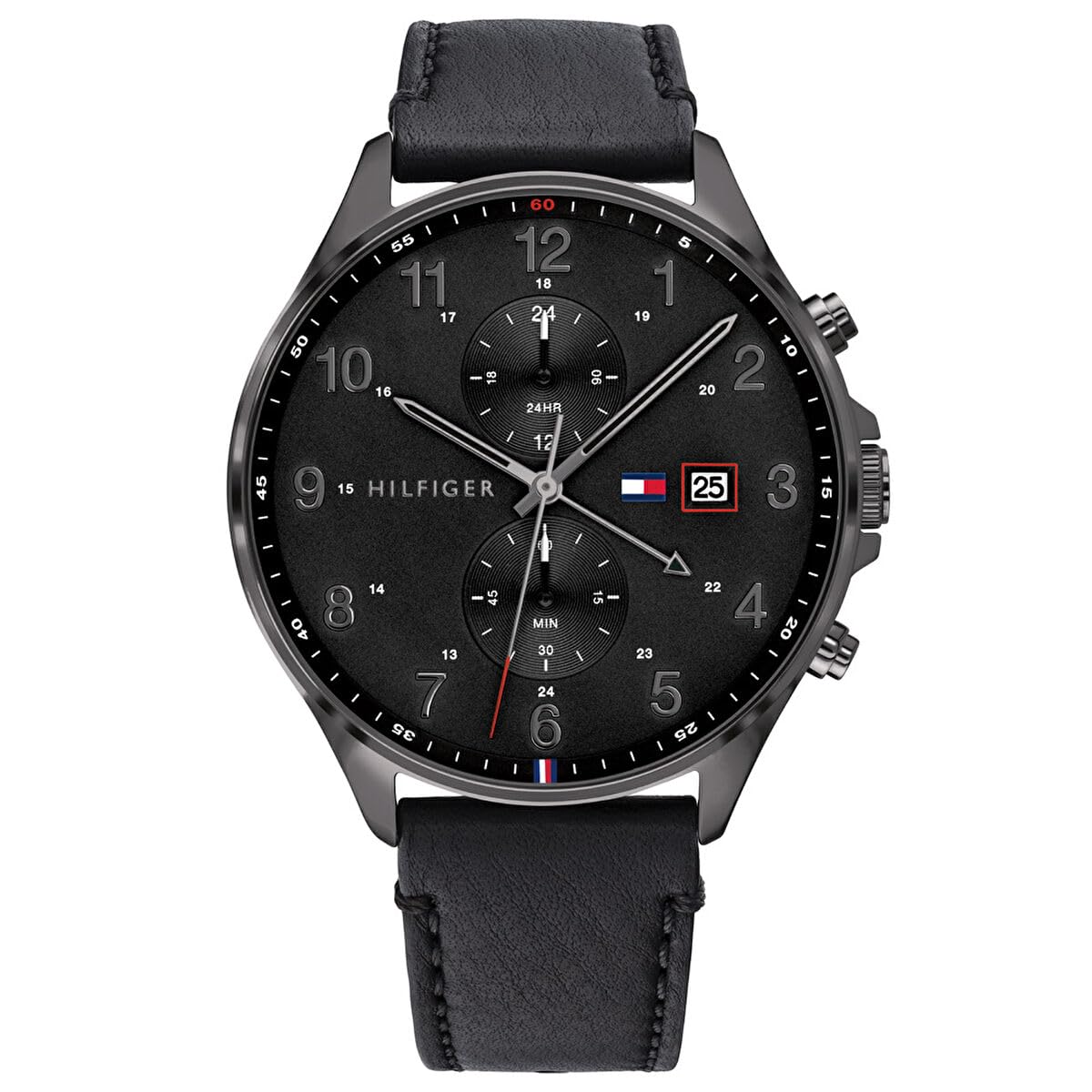 Tommy Hilfiger Reloj Analógico de Cuarzo multifunción para Hombre con Correa en Piel Negro - 1791711