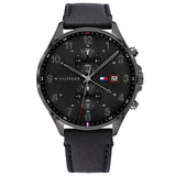 Tommy Hilfiger Reloj Analógico de Cuarzo multifunción para Hombre con Correa en Piel Negro - 1791711