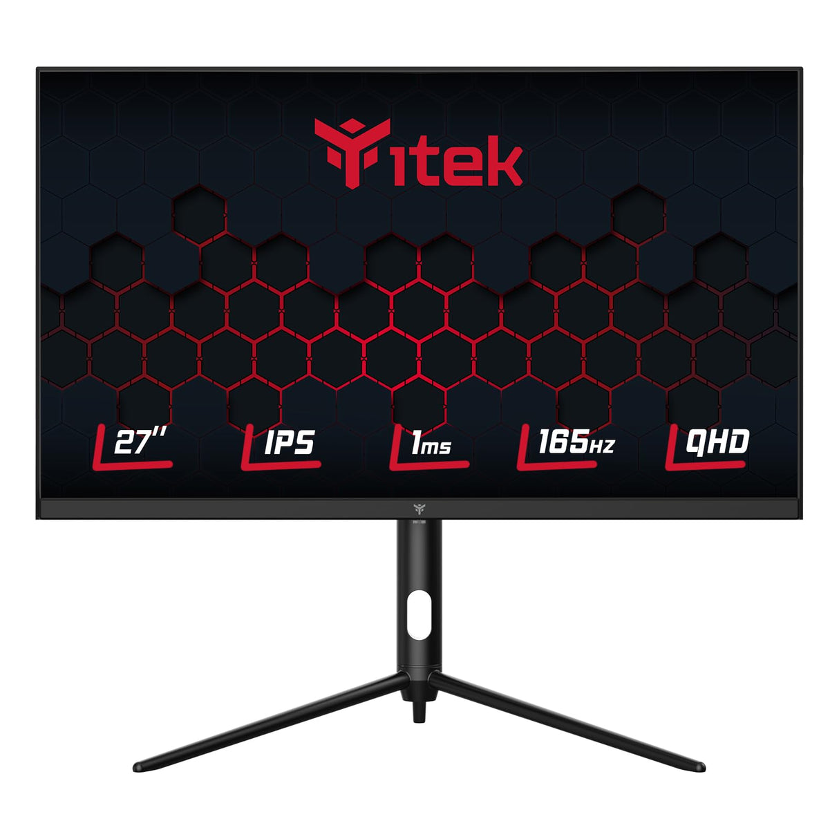 Itek Monitor GGF - 27" Plano - QHD 2560x1440- IPS- 165Hz- 16:9-1ms- 2xHDMI- 2xDP- HDR- HAS- Sincronización adaptativa