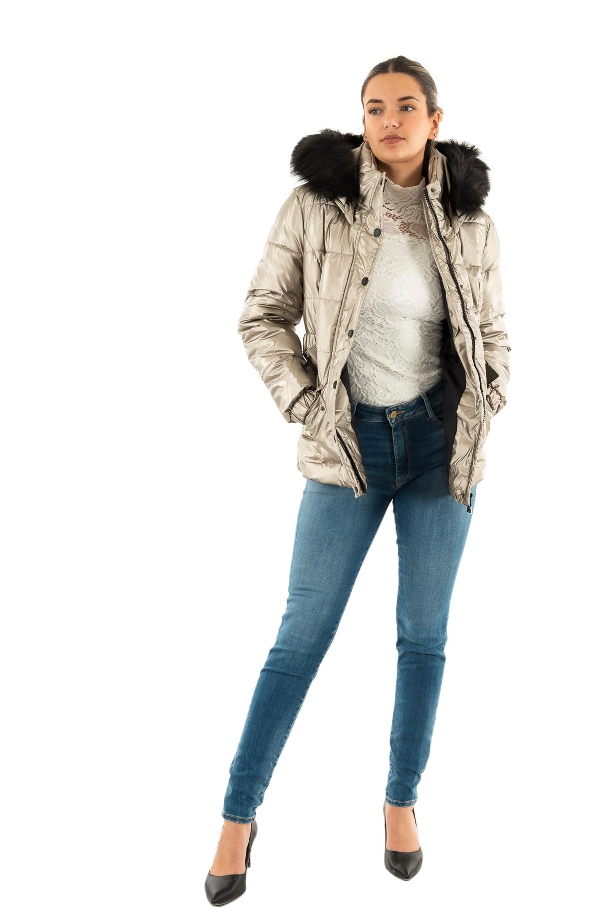 Morgan 242-geliam Chaqueta de Plumas, Mordoré, 36 para Mujer