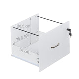Relaxdays Mueble Archivador, 2 Cajones para Ficheros, 72 x 43 x 46 cm, Cajonera Oficina, Cierre con Llave, Blanco