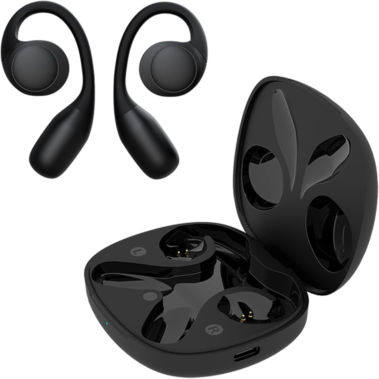 SPC Boost Pro - Auriculares inalámbricos Bluetooth Open-Ear con ENC Cancelación Ruido | 30h de batería | Google Fast Pair | Doble conexión | IPX4 | Control táctil y Asistente de Voz – Negro