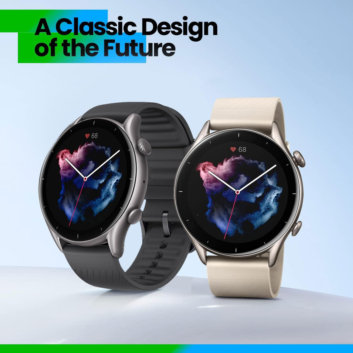 Amazfit GTR 3 46mm Smartwatch Pantalla AMOLED Reloj Inteligente Fitness GPS 150 +modos deportivos 21 días de duración de la batería Monitoreo de salud Alexa integrado Zepp OS Sistema 5 ATM