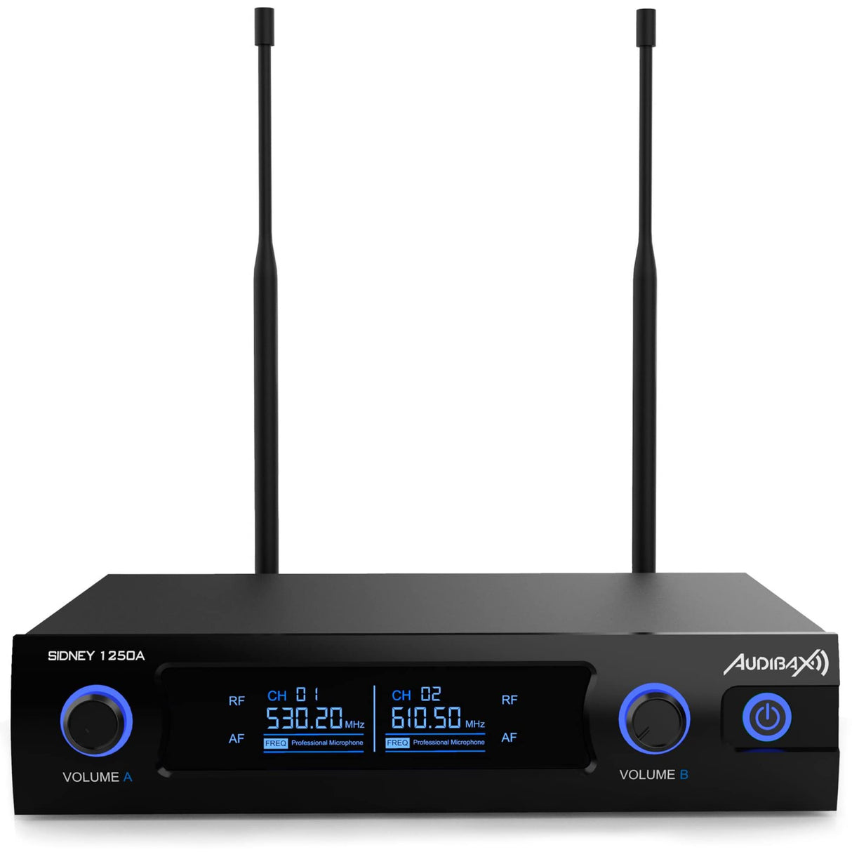 Audibax Sidney 1250 A Micrófono Doble Mano Profesional UHF Frecuencia A + Maleta
