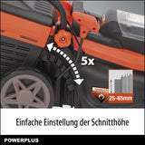 POWDPG75561-20 V - Cortacésped con batería de doble potencia (340 mm de diámetro, sin batería ni cargador, con soporte de césped y descarga trasera)