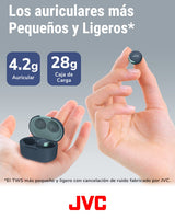 JVC Auriculares Inalámbricos Cancelación de Ruido - Compact True Wireless Earbuds Bluetooth 5.2, Modo Baja Latencia, Batería con 21H de reproducción, Resistencia al Agua (IPX4) HA-Z330T-G (Verde)