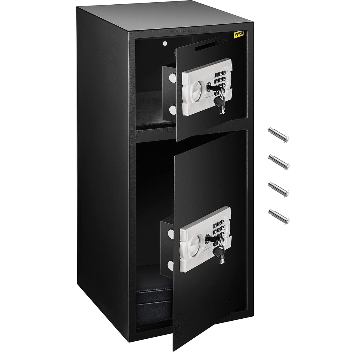VEVOR Caja Fuerte de Seguridad con Llave de 75 x 34 x 34 cm, Caja de Seguridad Digital con Cerradura de Seguridad BXG-052, Caja Fuerte Digital de Hierro Fuerte de 33 ", Diseño 2 en 1 Negro