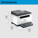 HP LaserJet M235sdw 8J9K7F, Impresora Láser A4 Multifunción Monocromo a doble cara automática, Escaner, Copiadora (29 ppm, Wi-Fi, Ethernet, Procesador 500MHz, Memoria 64MB, HP Smart App) Blanca y Gris