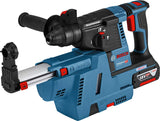 Bosch Professional GBH 18V-26 F - Martillo perforador a batería (18V, 2,6 J, Ø máx. 26 mm, SDS plus, aspiración de polvo GDE 18V-16, 2 baterías 5.5 Ah ProCORE18V, cargador, en L-BOXX)