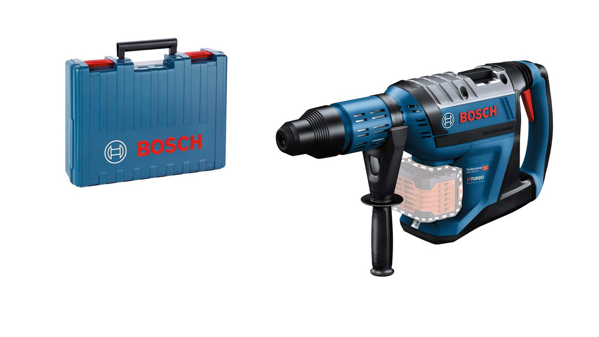 Bosch Professional BITURBO GBH 18V-45 C - Martillo perforador a batería (Brushless, 18V, 12,5 J, Ø máx. hormigón 45 mm, SDS max, Connectivity, sin batería, en maletín)