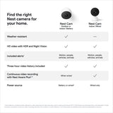 Google Cámara de Seguridad Nest CAM (Exterior e Interior, batería) - Cámara WiFi Inteligente para el hogar - Inalámbrica