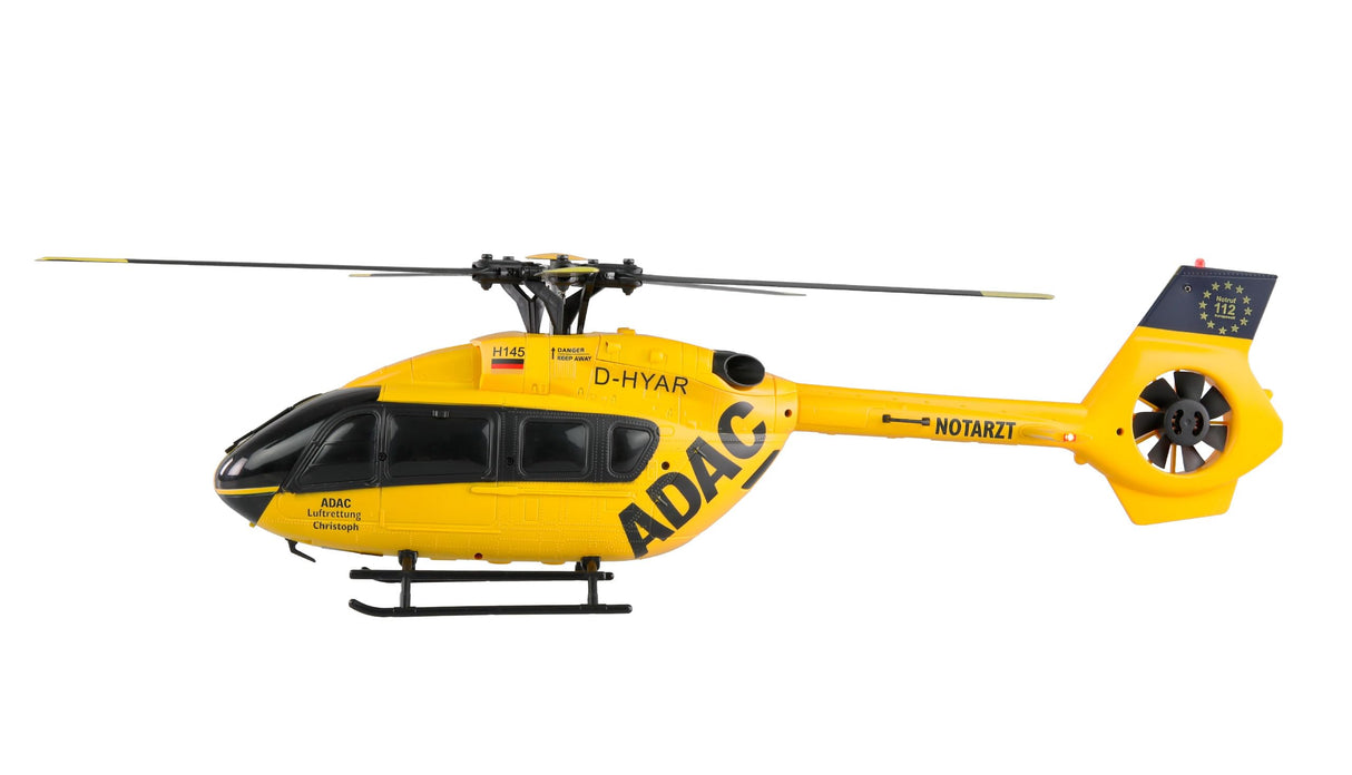 Amewi ADAC H145 - Helicóptero sin escobillas (6 Canales, 6 G, RTF, teledirigido, Modelo de Licencia), Color Amarillo