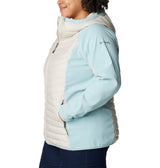 Columbia Powder Lite-Chaqueta híbrida con Capucha Acolchada, Mujer, Piedra Oscura, Aqua Haze, M