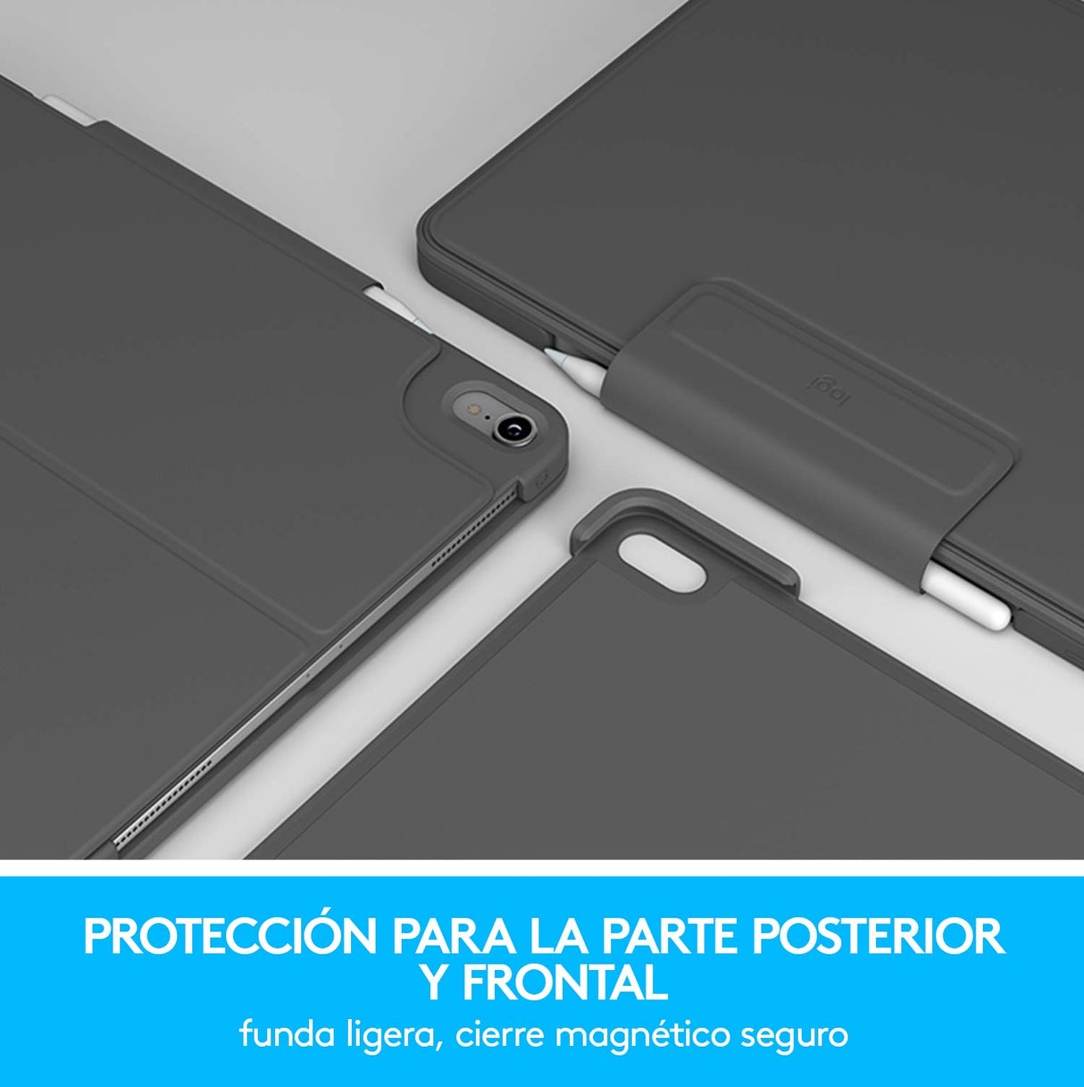 Logitech Slim Folio Pro Funda para iPad con Teclado Inalámbrico Bluetooth, iPad Pro 12,9 Pulgadas 3.ª Gen Modelos A1876, A1895, A1983, A2014, Teclas Retroiluminadas, Disposición QWERTY Italiano
