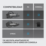 Logitech G RS Shifter and Handbrake con cambio fácil de modo, empuñadura ajustable en altura y mordaza de mesa, para volantes de las series G y PRO, PS, Xbox y unidades de carreras de PC - Negro