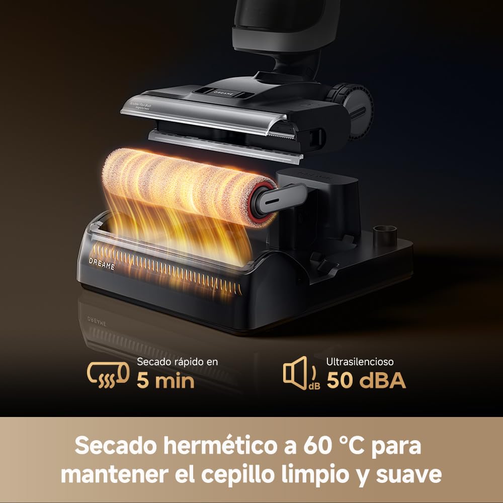 DREAME H14 Dual Aspirador en Seco y Húmedo 5 en 1, Solución de Limpieza con Proporción Inteligente, Se Puede Tumbar, Lavado del Cepillo a 60 °C en 5 min, 18.000 Pa de Succión, con Luz LED