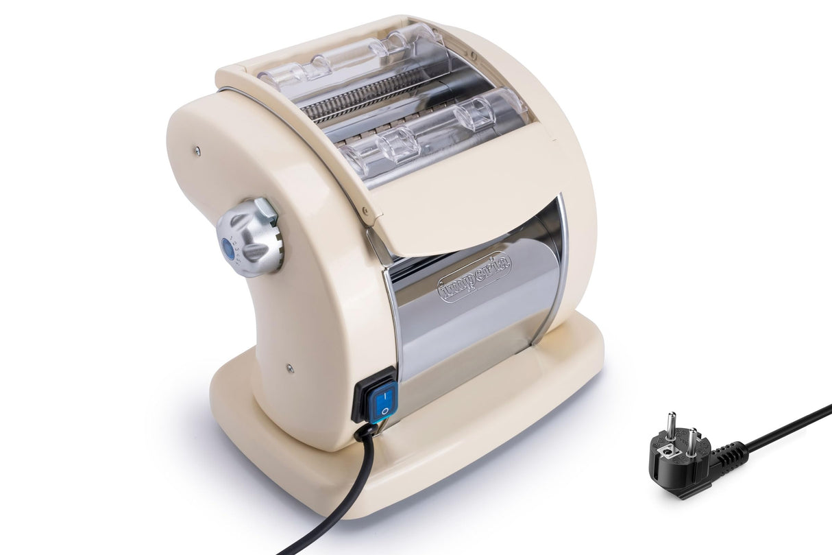 Imperia PastaPresto Línea Clásica. Máquina eléctrica para pasta. 100% Made in Italy. Máquina de pasta fresca con motor eléctrico 220v. Laminadora eléctrica para lasagne, tagliolini, fettuccine.