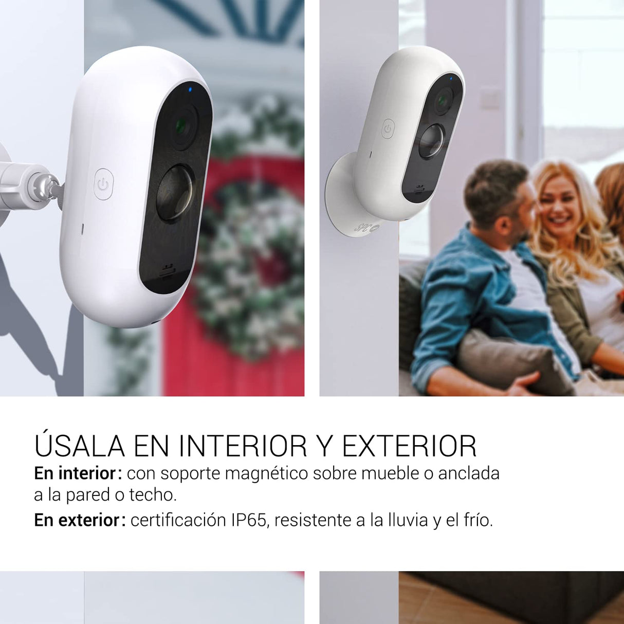 SPC Magnes 3 – Cámara vigilancia WiFi Exterior/Interior con batería 9600 mAh Recargable, visión Nocturna, Resistencia al Agua IP65, detección de Movimiento y Audio bidireccional