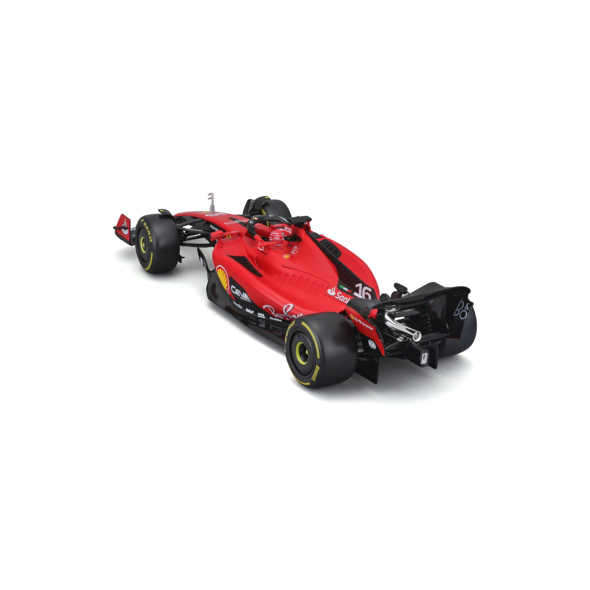 Bburago May Cheong B18-16812L Fórmula 1 Ferrari SF-23 Leclerc con Casco 2023 Coche Fundido a presión, Rojo