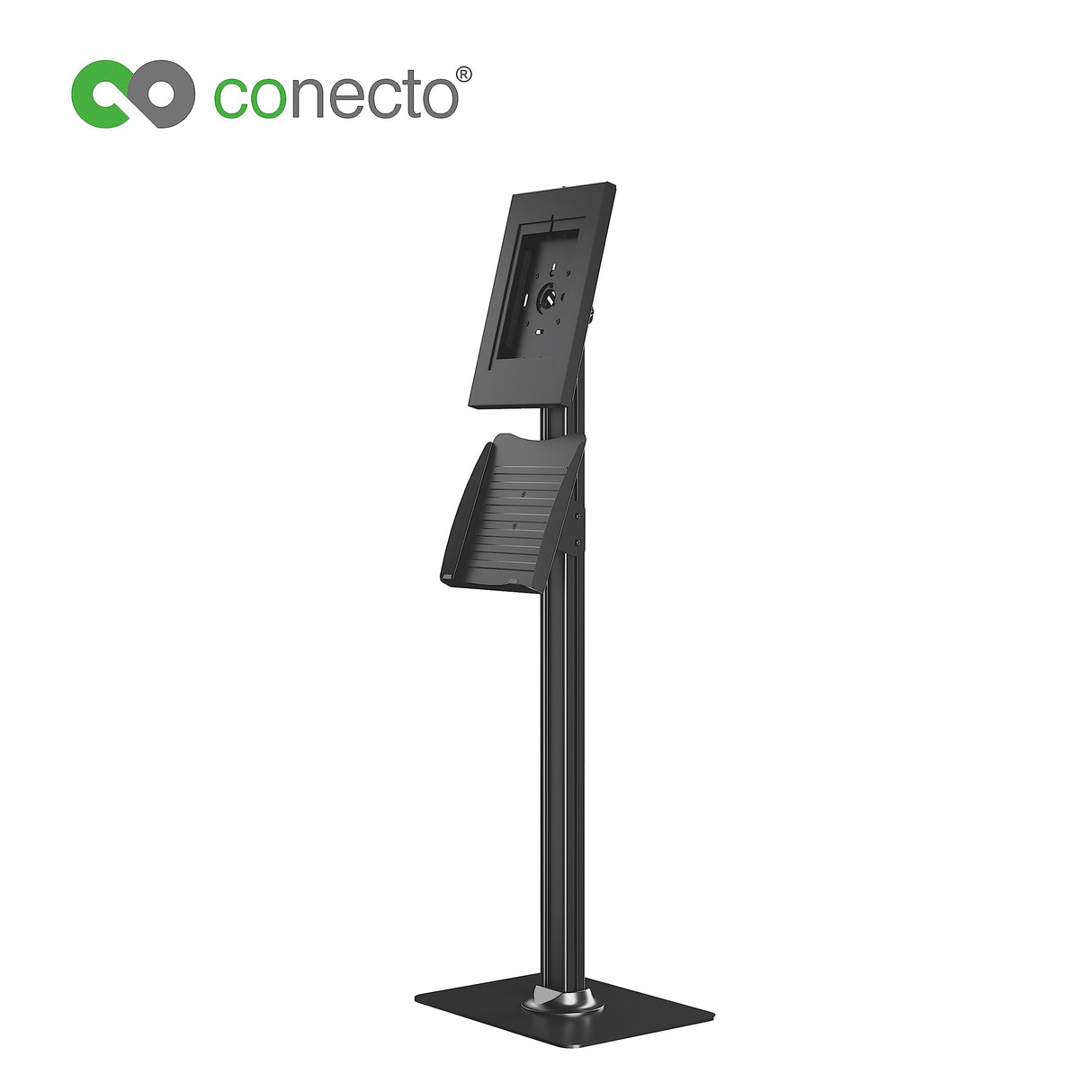 Conecto Soporte de Suelo para Tablet, con Carcasa de para Tab A 10.1 (2019)/ Tab A7/ S6 Lite 10.4/10.5"/11 y iPad 5/6/7/8/9/ iPad Air 9.7"/ 10.5"/10.9 "/iPad Air 9,7"/10,5"/11, Negro