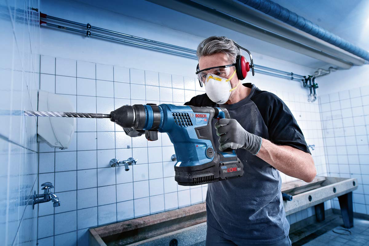 Bosch Professional BITURBO GBH 18V-34 CF - Martillo perforador combinado a batería (18V, 5,8 J, Ø máx. hormigón 32 mm, SDS plus, Connectivity, 2 baterías ProCORE18V 5.5Ah, en maletín)