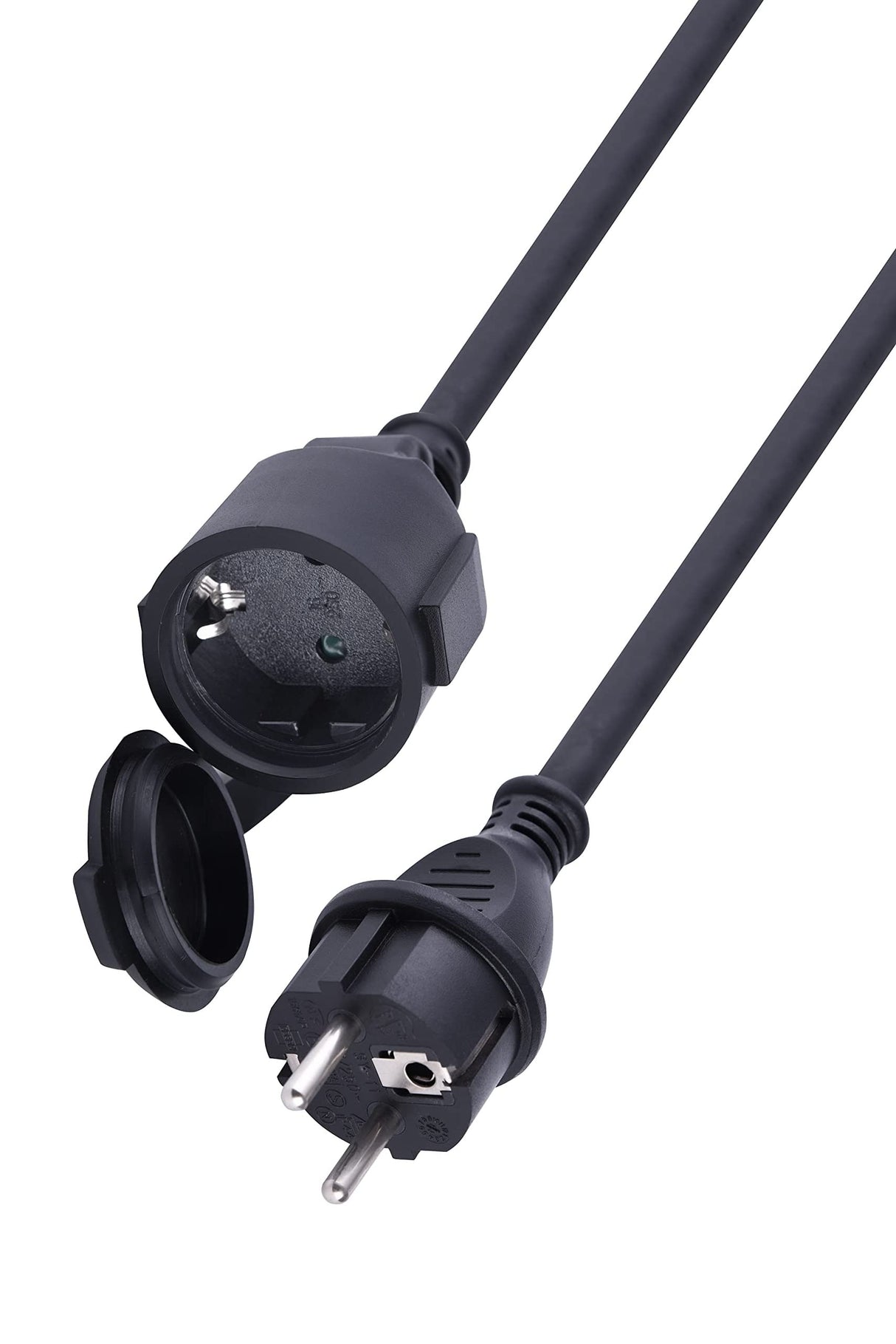 Electraline 01662 Cable alargador 30 M para Exteriores IP44, Adecuado para Construcción, Cable de Goma H07RN-F 3G1.5, Cable de extensión de tipo Schuko