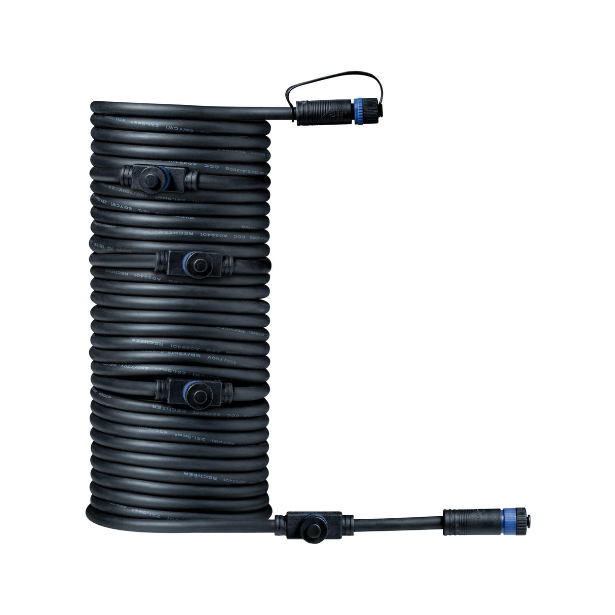 Paulmann 93930 Plug & Shine Connector exterior 10 m 1in-5out IP68 2x1,5 mm² 93930 Cable de extensión, cable de conexión, iluminación exterior, Negro