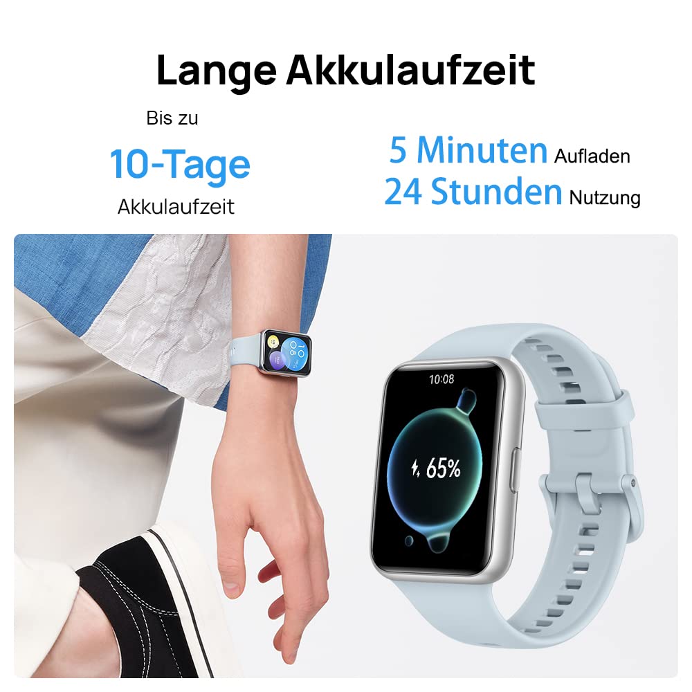 HUAWEI Watch Fit 2 Smartwatch con GPS, Bluetooth, Gestión de Vida Saludable, Batería Larga Duración, Animaciones Entrenamiento Rápido, Monitorización SpO2, Azul, Reloj Deportivo