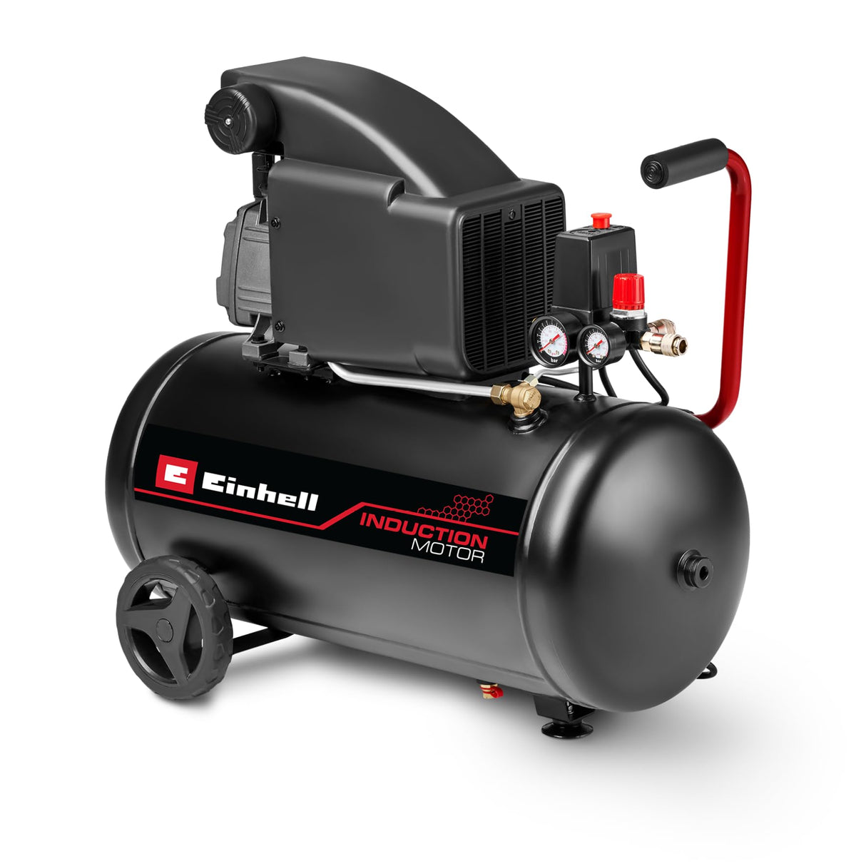 Einhell compresor TC-AC 270/50/10 (1800 W, máx. 10 bar, depósito de 50 l, lubricado con aceite, manómetro para presión de trabajo y de caldera, 270 l/min potencia de aspiración, reductor de presión)