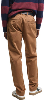 GANT Chino de Sarga Regular Pantalón, Nogal Tostado, 33W x 34L para Hombre