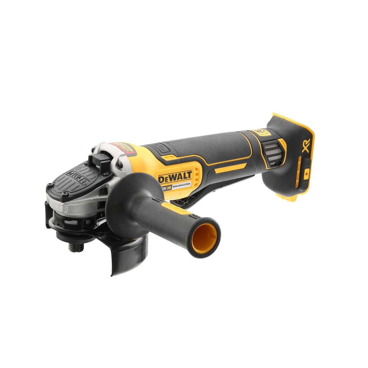 DEWALT DCG406N-XJ, Mini-Amoladora sin escobillas XR 18V 5Ah Li-Ion, Ø125mm, Interruptor Hombre-Muerto, Arranque Suave, Freno, Embrague,Mango lateral de 2 posiciones, Sin cargador/batería