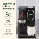 Cuisinart Cafetera One Cup Grind And Brew | Café en grano en taza, monodosis | Molinillo cónico | Ajuste la intensidad del café, 3 tamaños de taza a elegir | Cápsula de filtro reutilizable | Negra