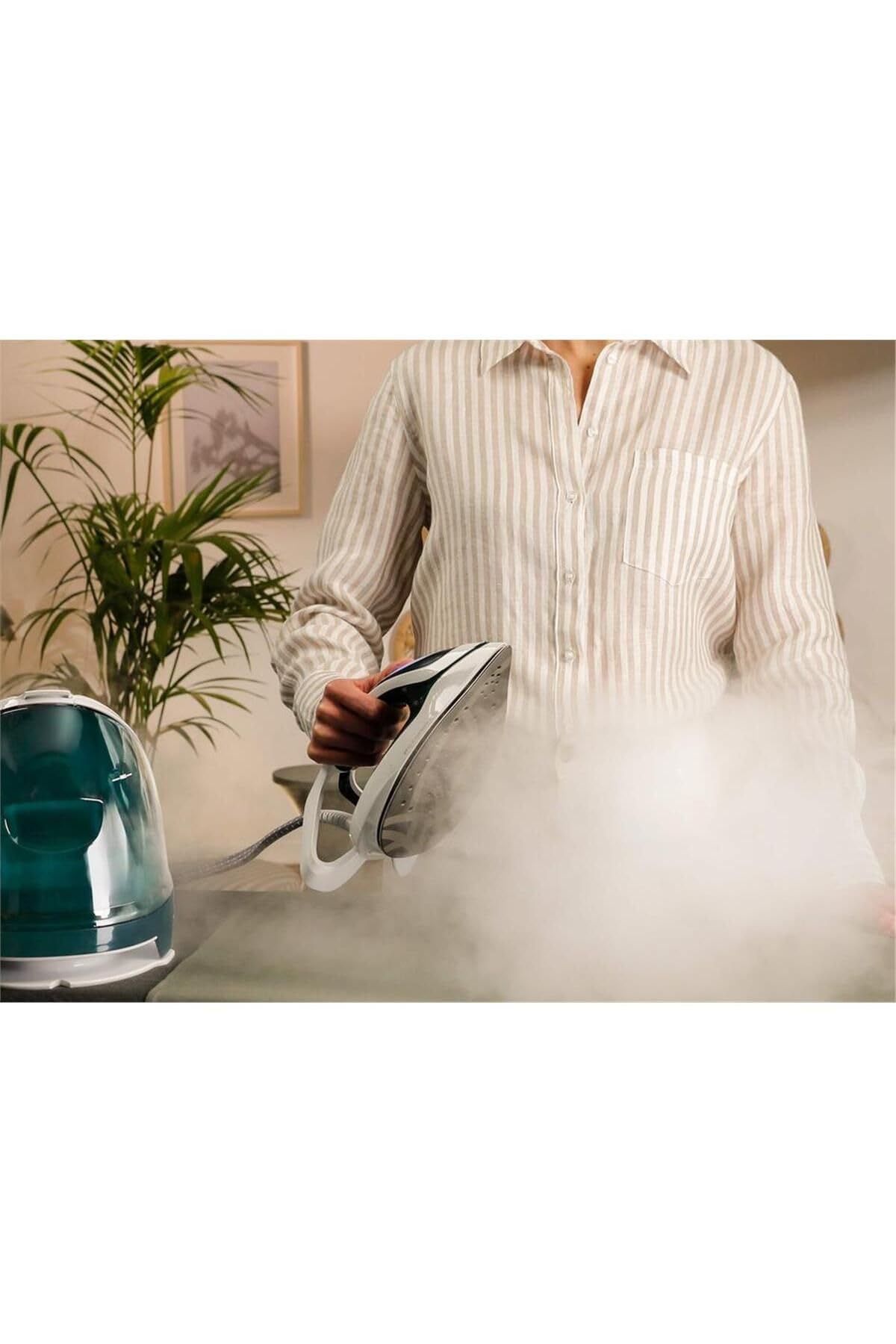 Tefal Pro Express Eco GV9E21E0 - Plancha de vapor (2200 W, presión de 7,5 bar, 560 g/min, vapor continuo, 140 g/min, modo ecológico, colector de cal, tecnología Smart Temp), color verde bosque