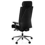 hjh OFFICE 608600 Silla de Oficina Pro-Tec XXL Cuero Negro, Silla giratoria, para Personas Altas, cargable hasta 150 kg