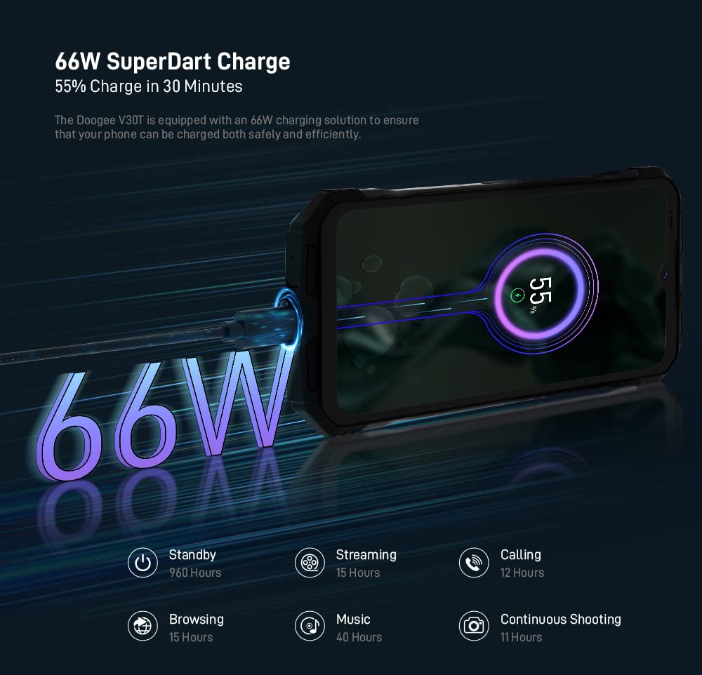 Doogee V30T 12GB/256GB Negro Mármol - Teléfono móvil Marca