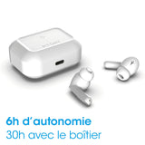 RYGHT - Pulse ANC - Auriculares Bluetooth inalámbricos con tecnología de reducción de Ruido (Active Noise Canceling) - Autonomía 6H + 30H de Carga en la Caja - Blanco