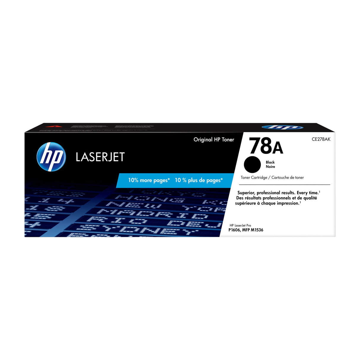 HP 78A CE278A Negro, Cartucho Tóner Original, de 2.100 páginas, para impresoras HP LaserJet Pro P1566, P1606dn, M1530, M1536 y M1536dnf