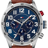 Tommy Hilfiger Reloj Analógico de Cuarzo multifunción para Hombre con Correa en Piel Marrón - 1791066
