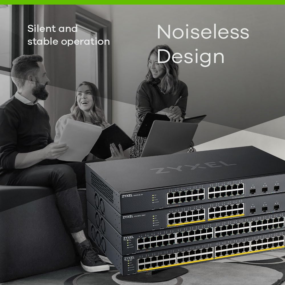Zyxel Nebula Switch Inteligente de 24 Puertos Ethernet Gigabit con 4 Ranuras 10G SFP+ y Modo Cloud híbrido [XGS1935-28]