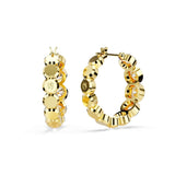Swarovski Pendientes de aro Imber, Talla redonda, Blancos, Baño tono oro