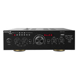 Audibax Miami - Amplificador de Audio HiFi - Conexión Bluetooth - Potencia de 100W + 100W - Entradas para Micrófonos, SD y USB - Amplificador HiFi Estéreo con Reproductor MP3 y Radio FM