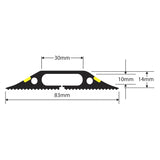 D-Line FC83B/9M, Canaleta de suelo para cables, Pasacables para suelo, Oculta cables y previene accidentes - Cavidad para cables = 30mm (anch.) x 10mm (alt.) - 9-metro longitud - Negro y Amarillo