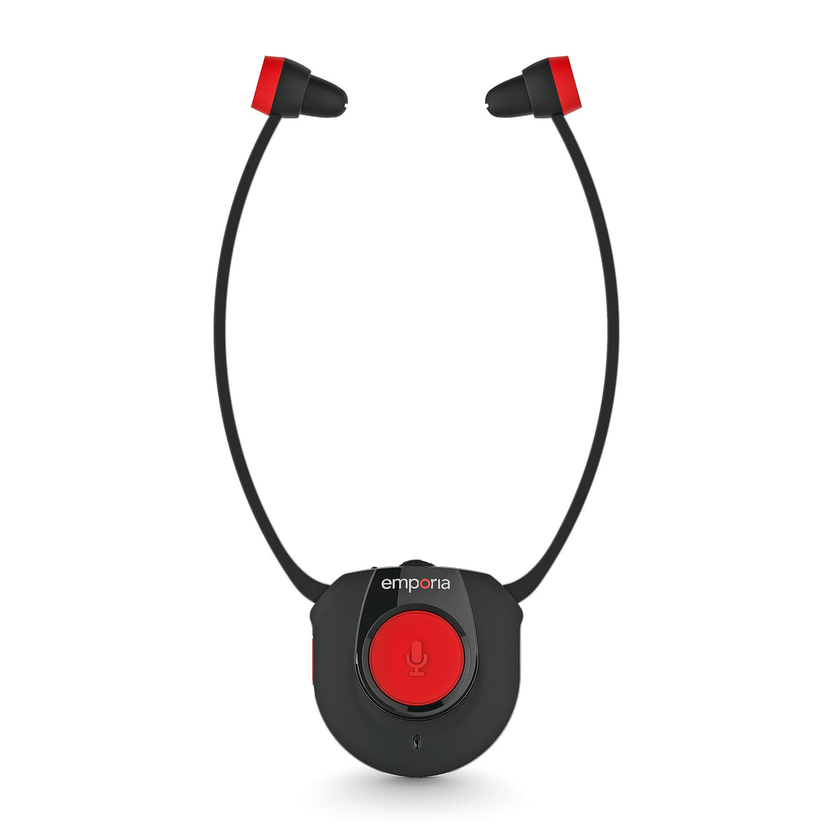 Emporia Auriculares inalámbricos para TV, con estación de Carga, Ideales para Personas Mayores, cómodos y Sencillos, fáciles de Usar, compatibles con Todos los Dispositivos de TV, Color Negro y Rojo