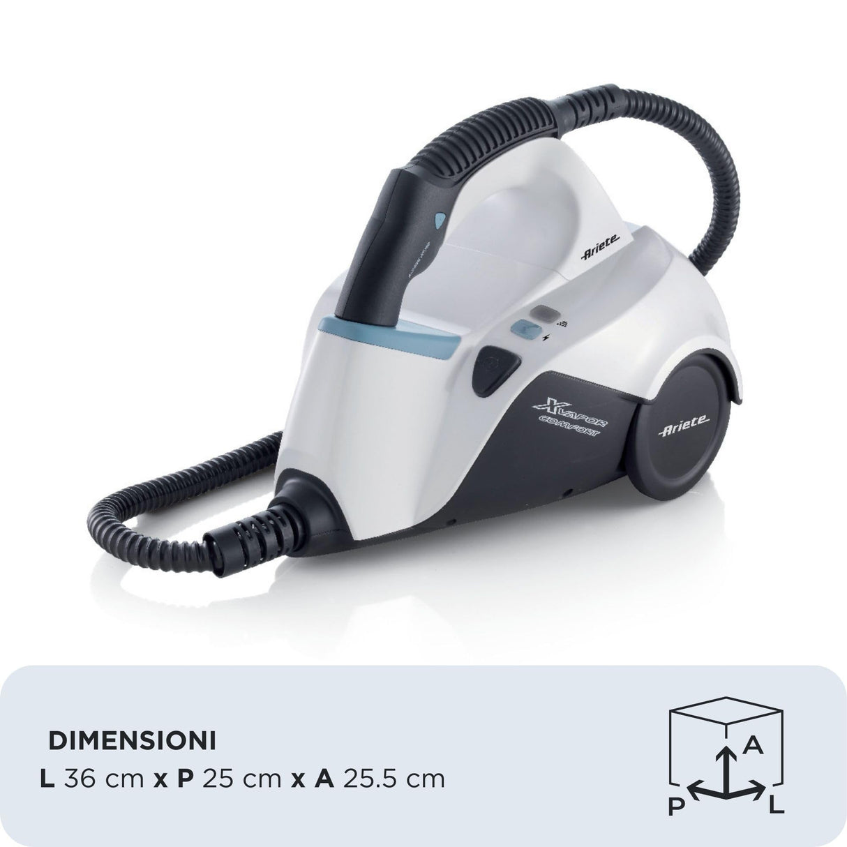 Ariete 4145/2 Limpiadora de vapor con 10 accesorios, 1500 W, color blanco
