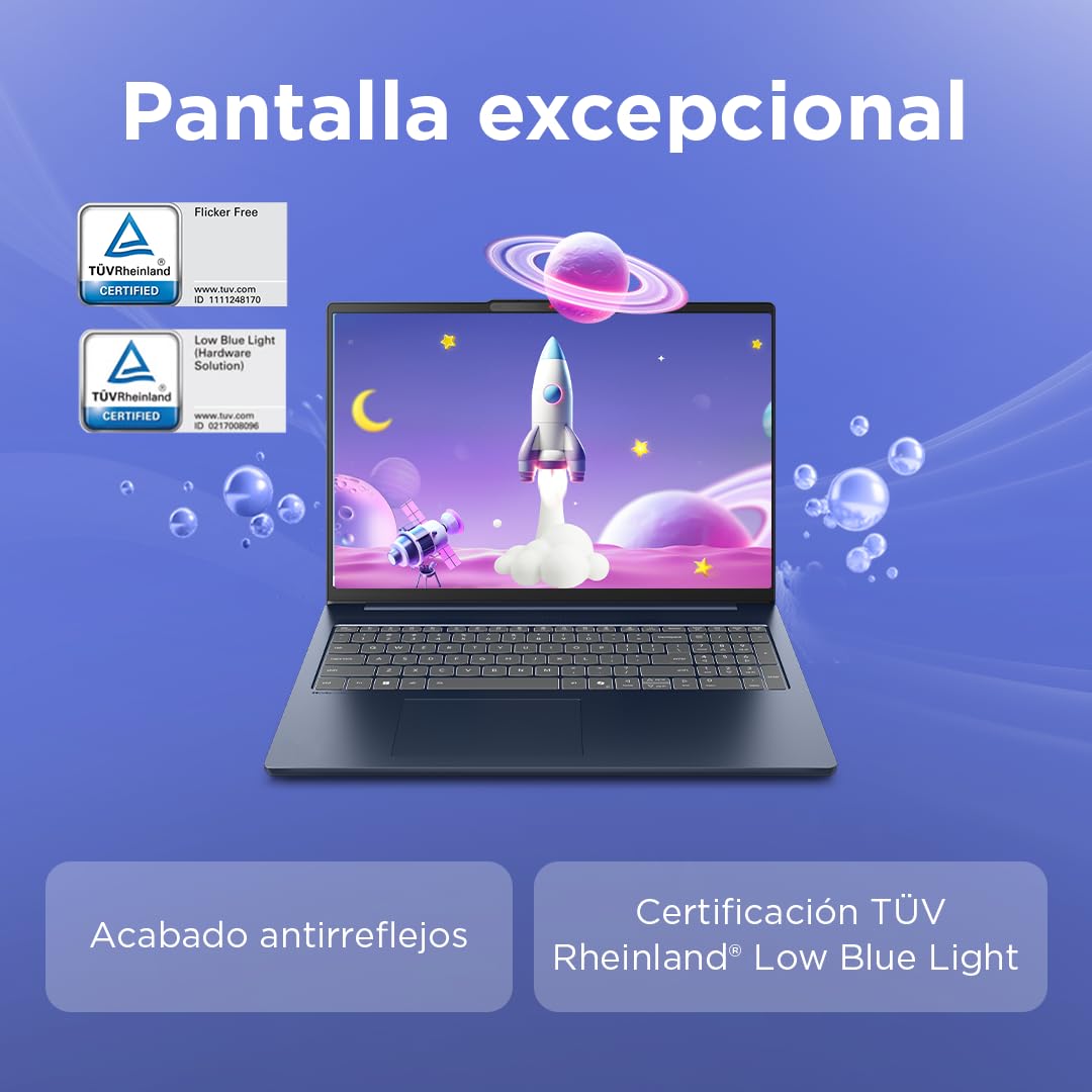 Lenovo IdeaPad Slim 5 Gen 10 - Ordenador Portátil 16" OLED 2.8K (Intel Core i7-13620H, Graficos Intel UHD, 24 GB RAM, 1TB SSD, Wi-Fi 6, Win 11 Home, Office Trial) Teclado QWERTY Español- Azul